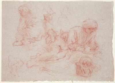 Estudio de un hombre reclinado de Jean Antoine Watteau